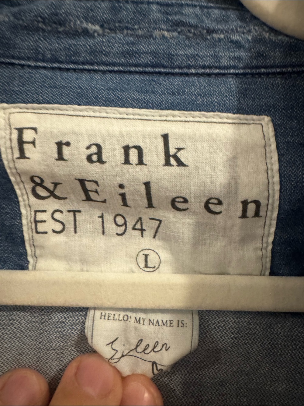 Frank & Eileen Men's Washed Blue Denim Button-Down Shirt - Picture 2 of 6